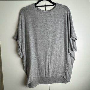 Oversized grey cuffed short sleeved